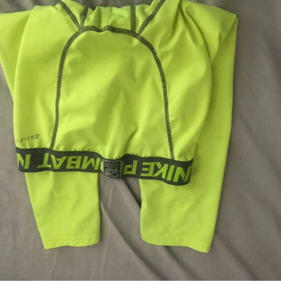 Nike Pro Combat Core Compression Training Workout Tight Dri-Fit Green Size Small - Picture 4 of 9